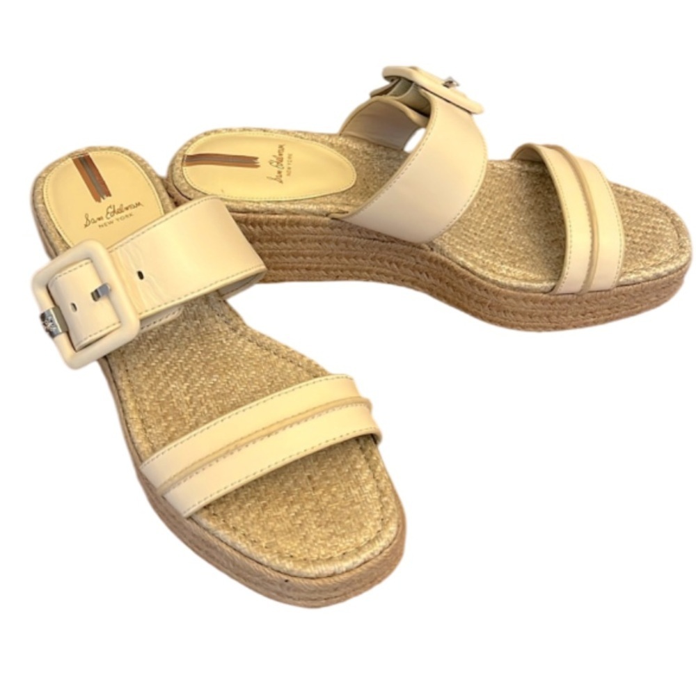 SAM EDELMAN Carson Espadrille Wedge Sandal- Color: Bleached Wheat- Size 10.5